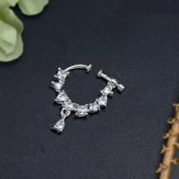 PRIVIU Rhodium-Plated Cubic Zirconia Ring Nosepin-29