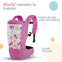 Luv Lap 2 in 1 Carrying Position Baby Carrier with Arrow Print and Made with Skin Friendly Fabric- Pink image 3