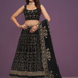 JIHU CULTURE Embroidered Semi-Stitched Lehenga & Unstitched Blouse With Dupatta-35