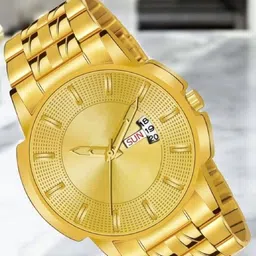 SZN Men Patterned Dial & Stainless Steel Straps Analogue Watch DD Full GoldSZN-41