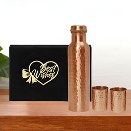 INTERNATIONAL GIFT Copper-Toned Set of 3 Copper Solid Water Bottle-13