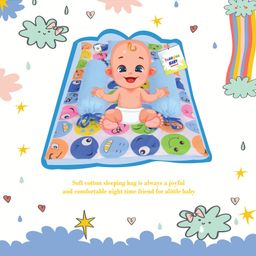 Toddylon Combo of Newborn Baby Mattress with Net Sleeping Bag 4 Pcs Bedding Set- Blue image 5