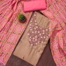 Panzora Floral Embroidered Unstitched Dress Material-picture-8