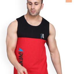 SLOWLORIS Men Pack Of 2 Scoop Neck Gym Vests VSL26 CMB(ADV BLACKRED)(JUST RUST)-picture-20
