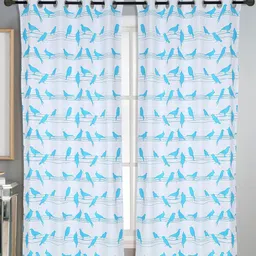 Dekor World Blue Set of 2 Door Curtain-45