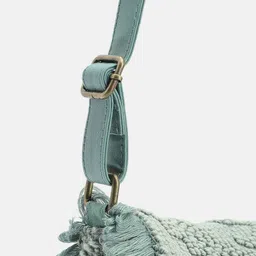 Anouk Self Design Structured Sling Bag with Fringed image 2