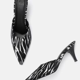 ZORI WORLD Striped Velvet Slim Heeled Pumps-55