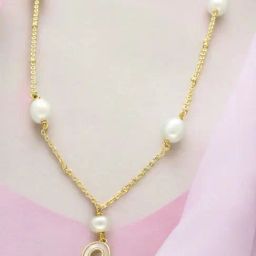 Sri Jagdamba Pearls Fancy Q Alphabetic Pearl Chain Pendant for Women-image-94