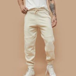Smileyworld Beige Cotton Relaxed Fit Joggers-image-61