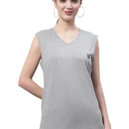 Vimal Jonney Grey Cotton Logo Print T-Shirt-image-59
