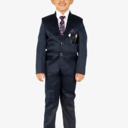Pro-Ethic Style Developer Kids Light Blue & White Solid Full Sleeves Shirt, Waistcoat, Pants with Tie-image-84
