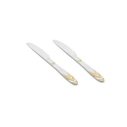 FnS Magna Silver & Gold Stainless Steel Dinner Knife - Set of 2-41