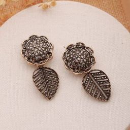 Aatmana Gold-Toned Floral Drop Earrings-41