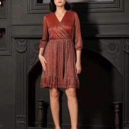 SALT Attire Brown Embellished Dress-image-15