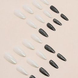 The Pink Truck Set of 24 Artificial Reusable Nails With Shimmer Design-24