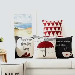 Elementary Multicolor Polyester Cushion Covers - Set of 5-31
