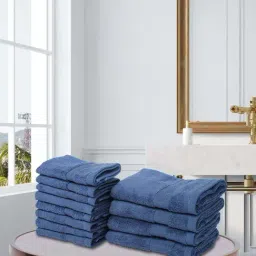 BIANCA [12pc] Zero-Twist 100% Cotton Ultra-Fluffy Towels -4pc Hand, 8pc Face (paradiso) solid-navy-image-77