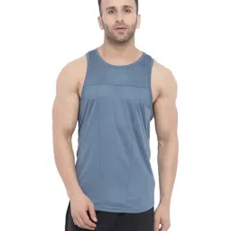 Chkokko Grey Cotton Regular Fit Sports T-Shirt-image-15