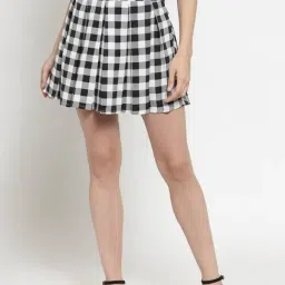 Sera Black & White Checks Skirt-image-99