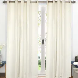 Saral Home Waffle Ivory 7 ft. Eyelet Door Curtains - Set of 2-20