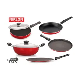 Nirlon Non-Stick Red Aluminium Cookware Set of 5-Pieces-6