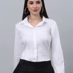 Cantabil White Cotton Regular Fit Shirt-image-42