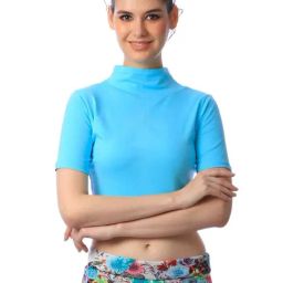 Cation Blue Regular Fit Crop Top-image-74