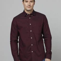 celio* Dark Brown Cotton Regular Fit Shirt-image-79