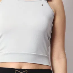 Prettify Grey Regular Fit Crop Top image 5