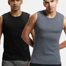 Jockey Multi Regular Fit Solid Vests (Pack of 2)-picture-31