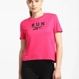 Reebok Pink Wor Run Sw Graphic Tee-33