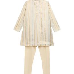 Ahalyaa Kids Beige Striped Kurta with Churidars-image-41