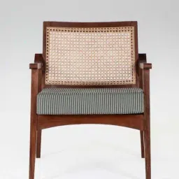 Fabindia Home Grey & Brown Mango Wood Woven Doyle Arm Chair-image-80