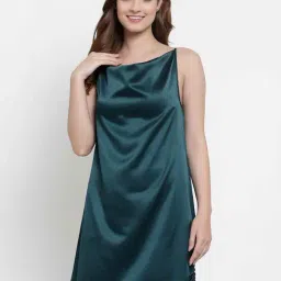 NEUDIS Teal Green Cowl Neck Chemise-picture-26