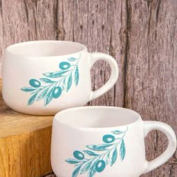 Goodhomes Pink & Teal Blue Stoneware Coffee Mug (0.32 L) - Set of 2-image-59