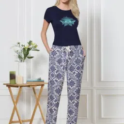 Van Heusen Navy Printed Pyjamas-picture-1