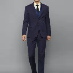 Allen Solly Navy Blue Slim Fit Three Piece Suit-image-62