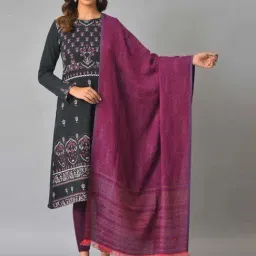 W Purple Cotton Printed Shawl-picture-24