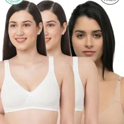 Inner Sense White & Beige Full Coverage Bra - Pack of 3-picture-2