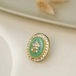 Curio Cottage Carved Kundan Jade Ring-image-62