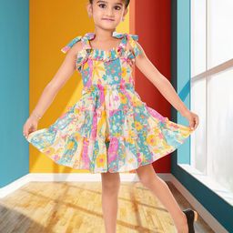 KAARIGARI Floral Georgette Fit & Flare Midi Dress-38