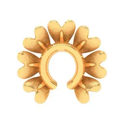 P.C. Chandra Jewellers 14k Gold Half Flower Shaped Nosepin-image-50