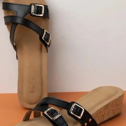 Inc.5 Women's Black Cross Strap Wedges-picture-48