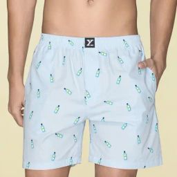XYXX Gin Blue Cotton Relaxed Fit Printed Boxers-image-31