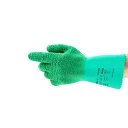 Ansell AlphaTec 16-650 Green Cotton Cut Resistant Natural Rubber Coating Gloves Size 10 Latex, 16650100BP-picture-4