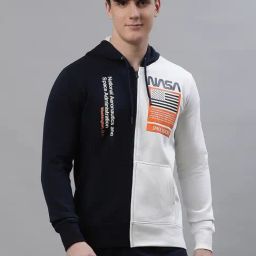 Free Authority Multicolored Regular Fit Nasa Colour Block Hooded Sweatshirt-picture-12