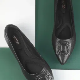 Metro Women's Black Ballerina Shoes-picture-15