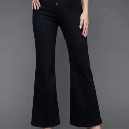 Miss Chase Black Denim Relaxed Fit High Rise Jeans-picture-1