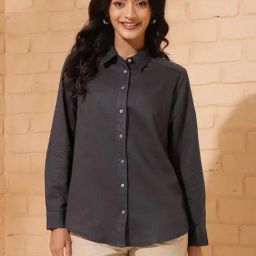 Fabindia Grey Straight Fit Shirt-image-90