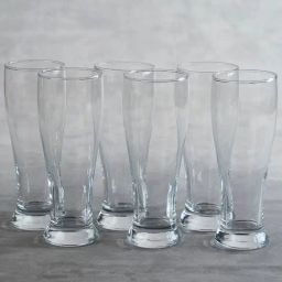BlackCarrot TransparentLead Free Glass Beer Glasses - Set of 6-110